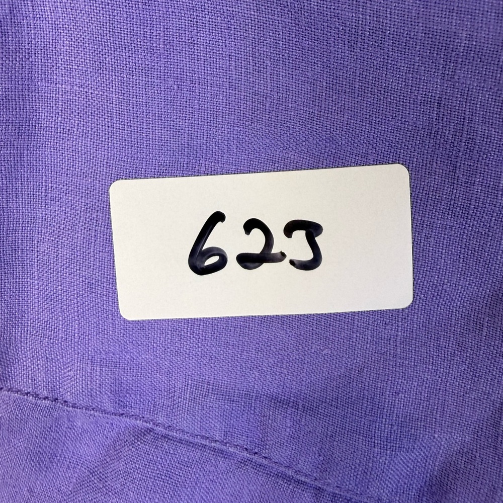 Ralph Lauren womens periwinkle linen button up shirt 1X - Picture 7 of 8